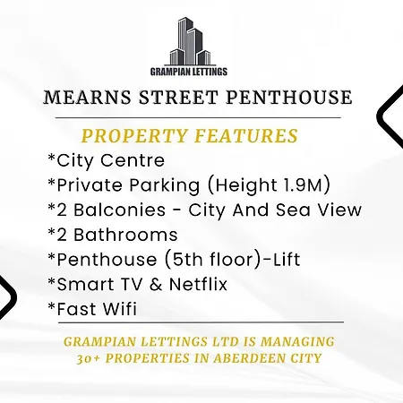 Апартаменты Mearns Street Penthouse - Grampian Lettings Ltd Абердин Экстерьер фото